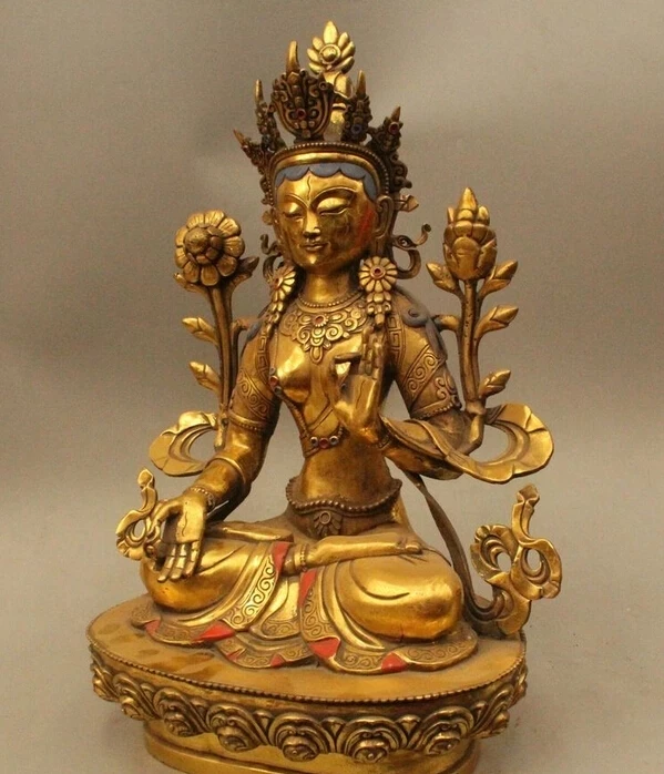 wholesale factory 18" China Tibet Tibetan Buddhist Bronze Gild White Tara Bodhisattva Buddha Statu
wholesale factory 18" China Tibet Tibetan Buddhist Bronze Gild White Tara Bodhisattva Buddha Statu