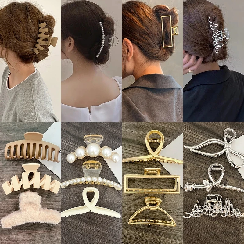 56Styles Korean Metal Gold Silver Women Hair Claw Clip Pearls Hairpins Hair Accessories Geometric Crab Hair Clip Woman Barrette
56Styles Korean Metal Gold Silver Women Hair Claw Clip Pearls Hairpins Hair Accessories Geometric Crab Hair Clip Woman Barrette