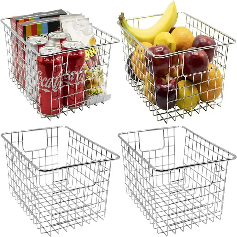 Wire Storage Baskets, Kitchen Pantry Organizer - Storage Bins for Home, Bathroom, Laundry Room, Closet Organization (4-Pack, Sil
Wire Storage Baskets, Kitchen Pantry Organizer - Storage Bins for Home, Bathroom, Laundry Room, Closet Organization (4-Pack, Sil