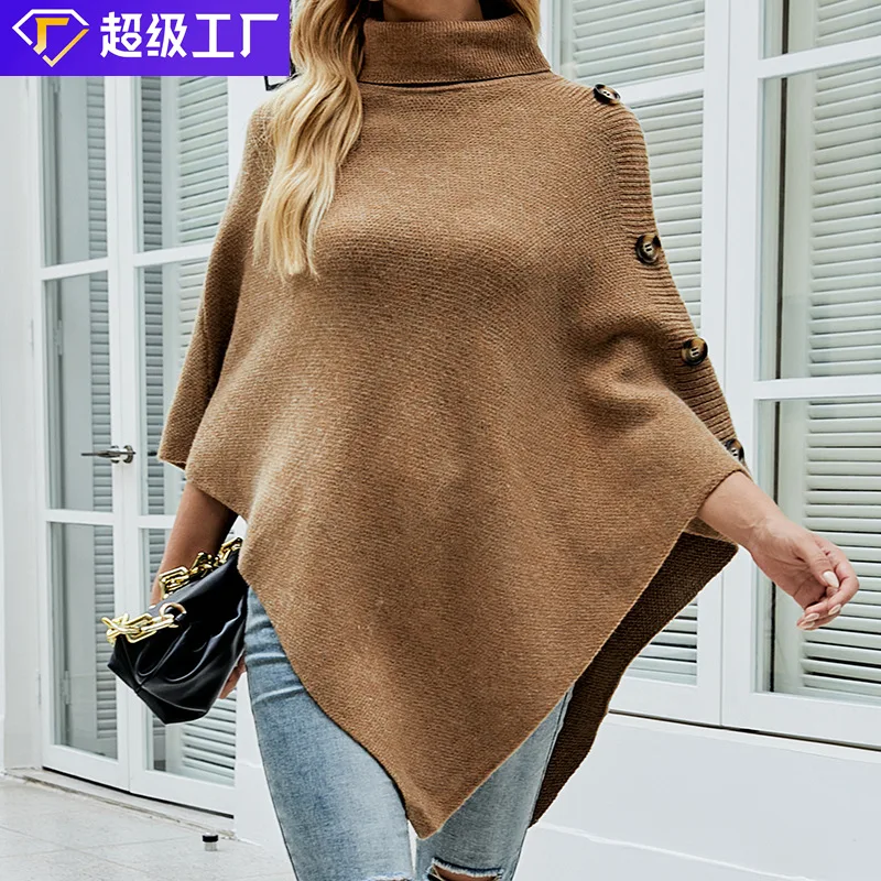 Autumn/Winter 2022 Cape Cape sweater solid color turtleneck sweater jacket for women plus size
Autumn/Winter 2022 Cape Cape sweater solid color turtleneck sweater jacket for women plus size
