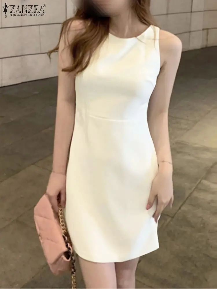 ZANZEA Women Summer Short Robes Package Hip Elegant Korean Fashion Sleeveless Party Dress O-neck Cinched Waist Sexy Mini Dresses
ZANZEA Women Summer Short Robes Package Hip Elegant Korean Fashion Sleeveless Party Dress O-neck Cinched Waist Sexy Mini Dresses