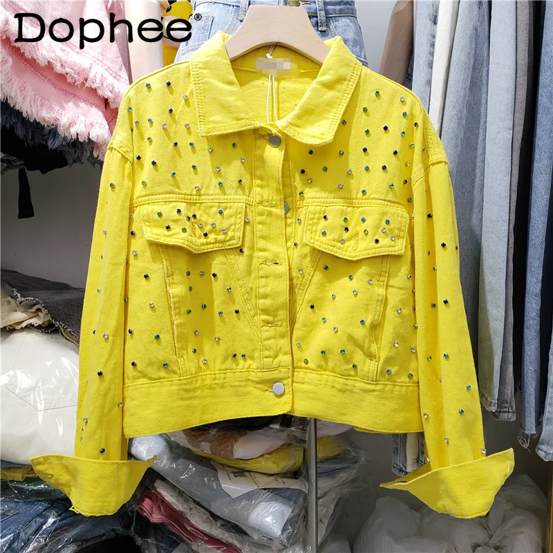 Fashion Streetwear Jean Jacket Women Denim Jackets 2022 Spring Autumn Light Color Rhinestone Loose Casual Coats Crop Top Clothes
Fashion Streetwear Jean Jacket Women Denim Jackets 2022 Spring Autumn Light Color Rhinestone Loose Casual Coats Crop Top Clothes