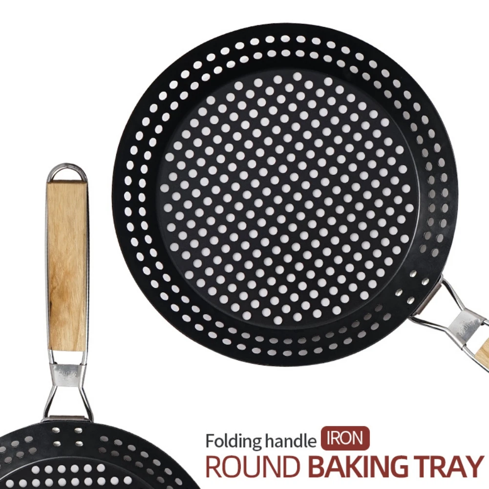 Outdoor Folding Carbon Steel Round Baking Pan Cookware Camping Picnic BBq Frying Pan Beef Meat Hollow Out Tray Cooking Tableware
Outdoor Folding Carbon Steel Round Baking Pan Cookware Camping Picnic BBq Frying Pan Beef Meat Hollow Out Tray Cooking Tableware