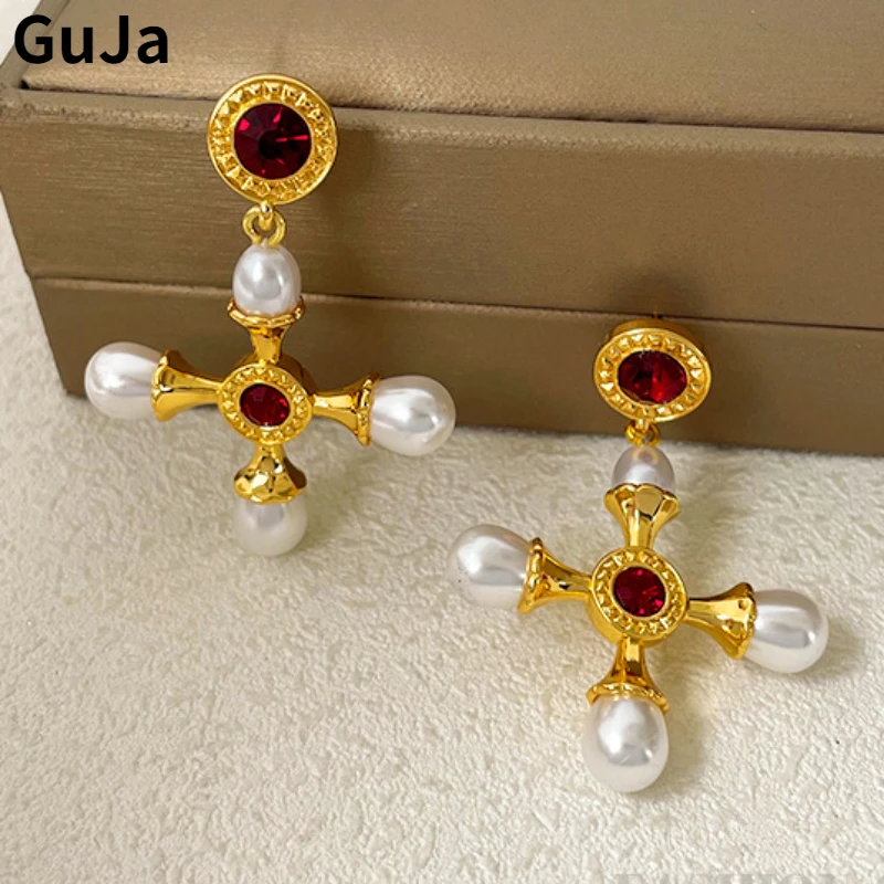 925 Silver Needle Fashion Jewelry Red High Quality AAA Zircon Pearl Drop Earrings For Women 2023 New Trend Vintage Design Gifts
925 Silver Needle Fashion Jewelry Red High Quality AAA Zircon Pearl Drop Earrings For Women 2023 New Trend Vintage Design Gifts