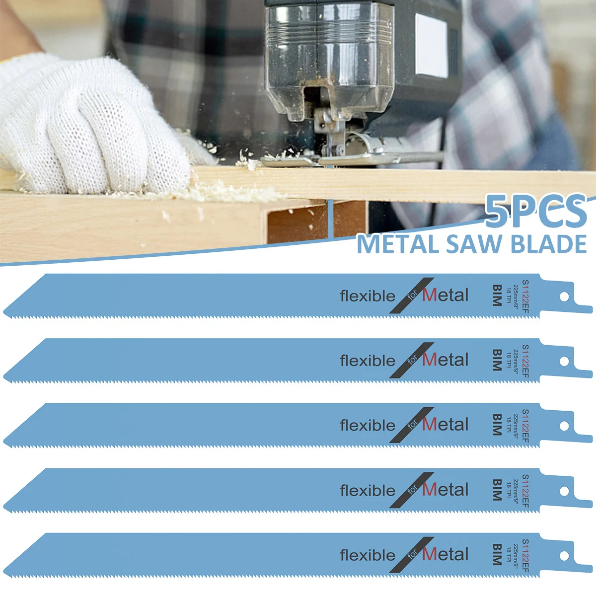 5Pcs Reciprocating Saw Blade Bimetal Recip Saw Blade Multi-purpose Saw Blade Sharp Saw Blade Wood Metal Cutting Tool for Cutting
5Pcs Reciprocating Saw Blade Bimetal Recip Saw Blade Multi-purpose Saw Blade Sharp Saw Blade Wood Metal Cutting Tool for Cutting
