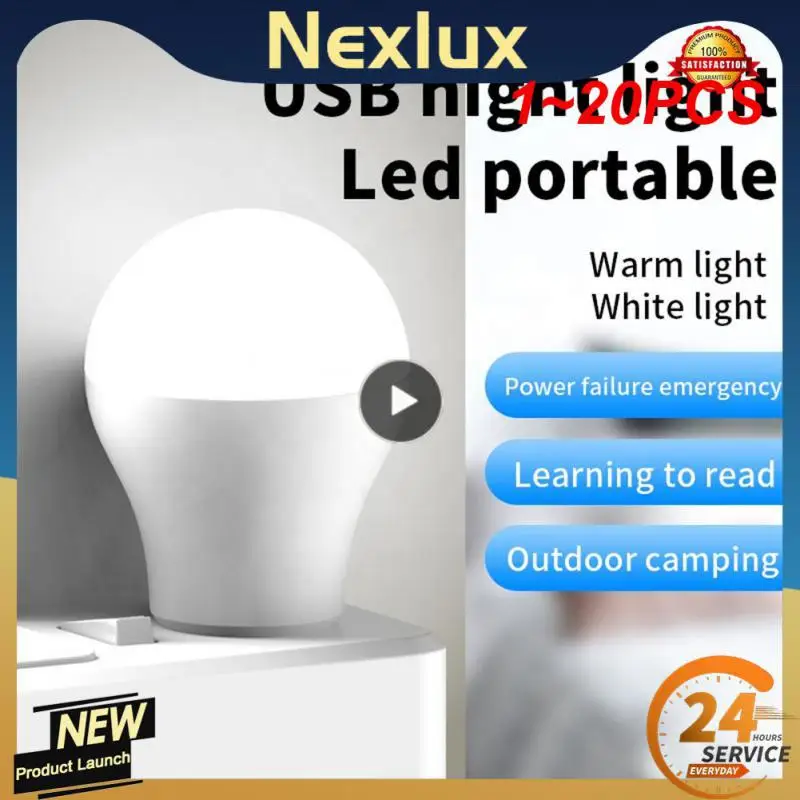 Лампа с подключением к компьютеру, 1 ~ 20 шт., маленькая лампа для чтения с зарядкой от энергии мобильного телефона, для защиты глаз, для чтения