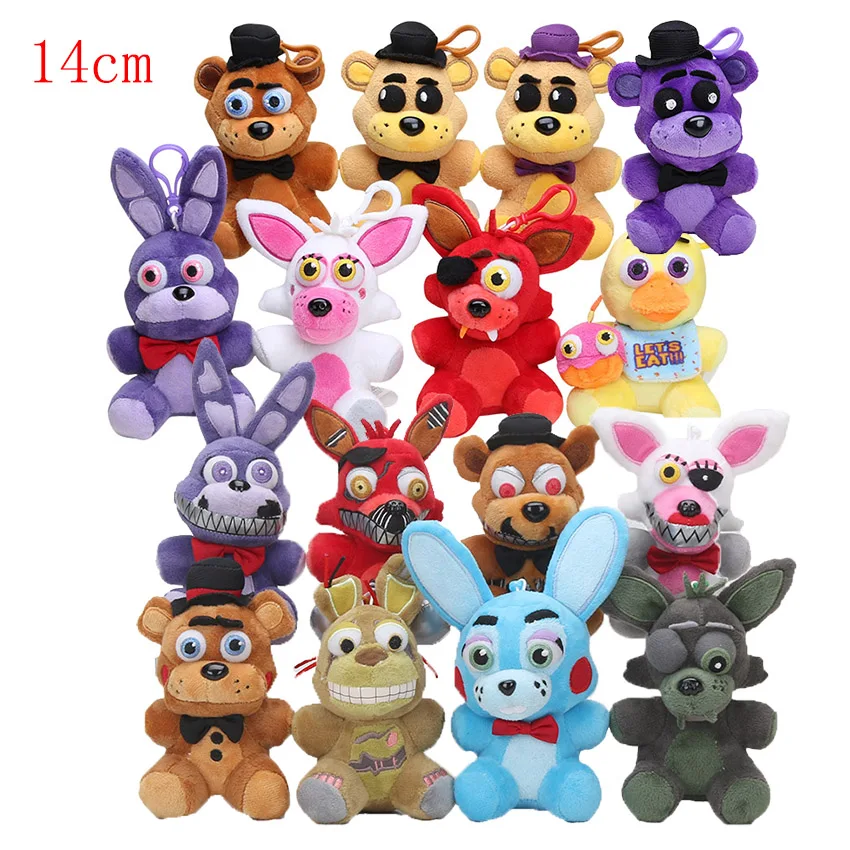 Плюшевый брелок для ключей fnaf, игрушка Фредди фазбер, Чика, Фокси, Бонни, плюшевый мешок, кулон, 14 см
Плюшевый брелок для ключей fnaf, игрушка Фредди фазбер, Чика, Фокси, Бонни, плюшевый мешок, кулон, 14 см