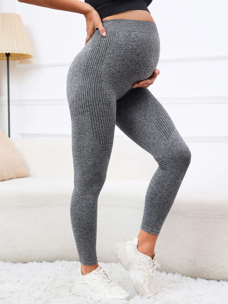 

Узкие штаны CARECODE для йоги для беременных женщин с высокой талией и поддержкой живота, штаны для коррекции фигуры, спортивные трикотажные Леггинсы для беременных