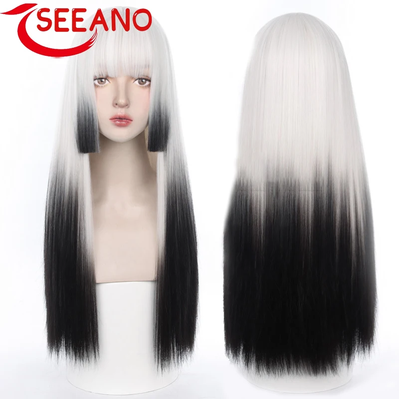 SEEANO Synthetic Cosplay Wig Long Straight Girl White Gradient Black Wig With Bangs Heat resistant Pink Red Halloween Party Wig
SEEANO Synthetic Cosplay Wig Long Straight Girl White Gradient Black Wig With Bangs Heat resistant Pink Red Halloween Party Wig