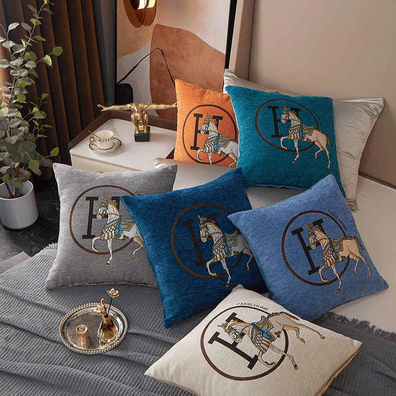 

Chenille Cushion Cover Jacquard Throwing Pillow Covers Decorative Pillows Sofa Cushion Home Decor Headrest Pillows Decor Home