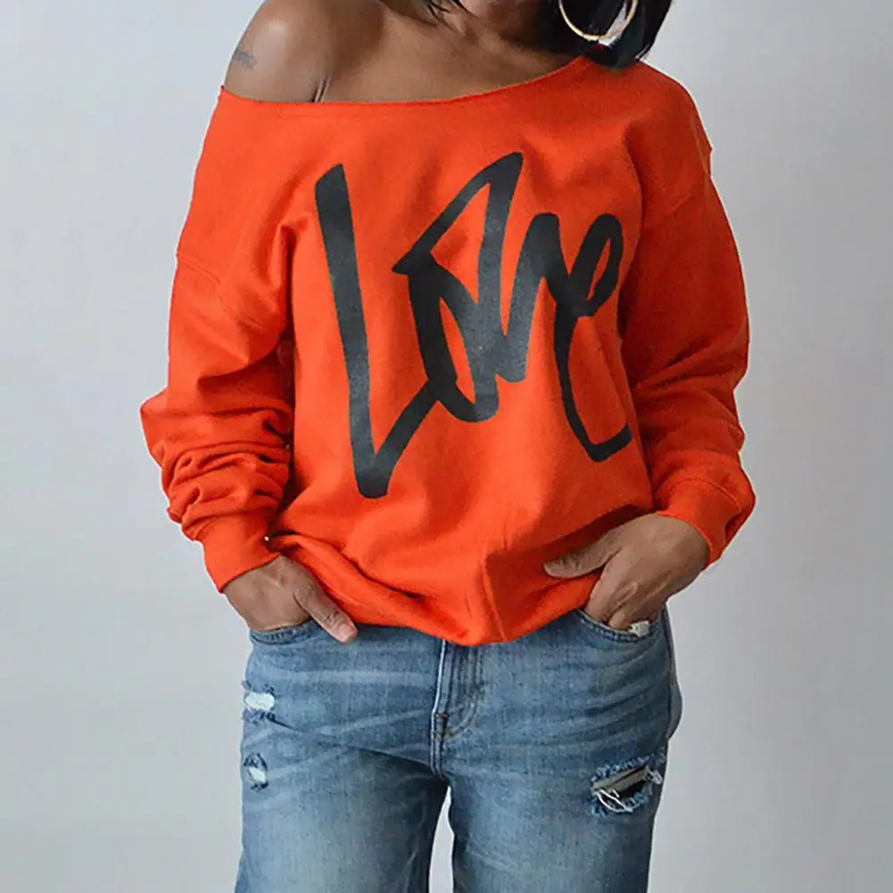 Trendy Women Fall Tops Casual Lady Tops Cozy Letter Pattern Long Sleeves Autumn T-shirt Oblique Neck
Trendy Women Fall Tops Casual Lady Tops Cozy Letter Pattern Long Sleeves Autumn T-shirt Oblique Neck