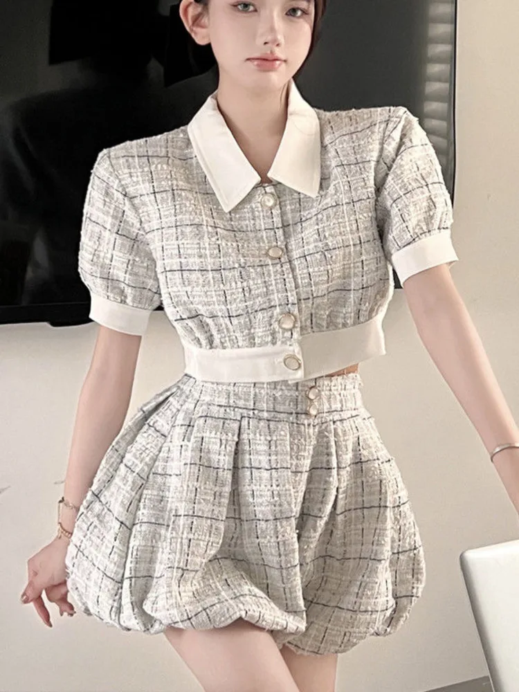 2022 summer Casual two piece sets womens outifits Shirt crop Top + Shorts Suits ensemble femme 2 pieces conjuntos de falda
2022 summer Casual two piece sets womens outifits Shirt crop Top + Shorts Suits ensemble femme 2 pieces conjuntos de falda
