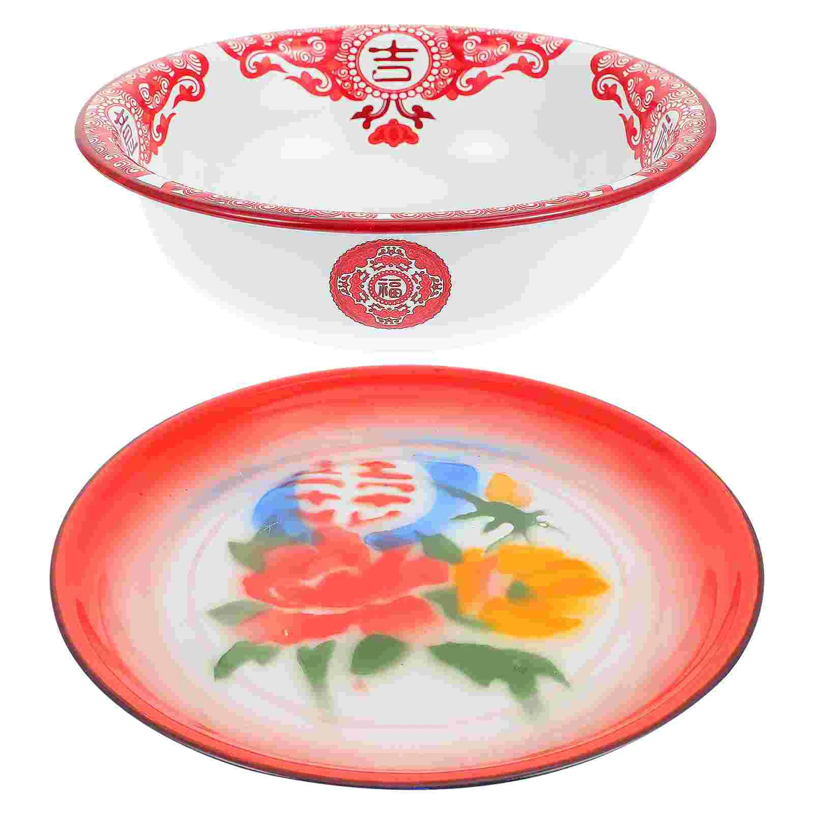 2 Chinese Bowl Large Basin Vintage Enamelware Basin Serving Platter Trays for Pasta Soup Bowl Fruit Washing Bowl
2 Chinese Bowl Large Basin Vintage Enamelware Basin Serving Platter Trays for Pasta Soup Bowl Fruit Washing Bowl
