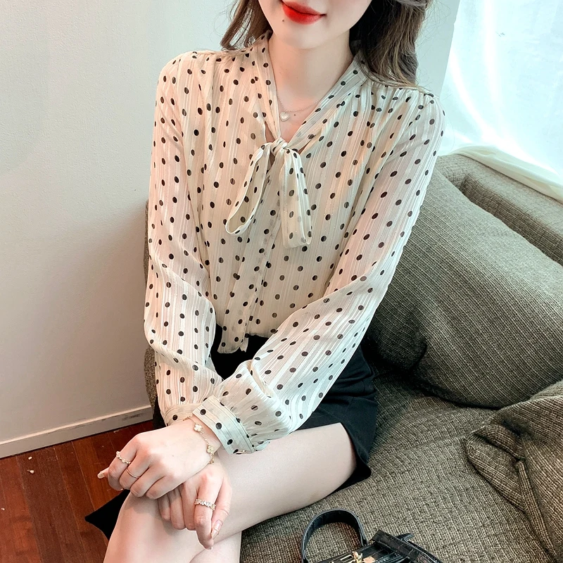 Chiffon Shirt Blusas Mujer De Moda 2022 Spring Autumn Long-Sleeved Polka Dot Women's Blouses Office Lady Tops
Chiffon Shirt Blusas Mujer De Moda 2022 Spring Autumn Long-Sleeved Polka Dot Women's Blouses Office Lady Tops
