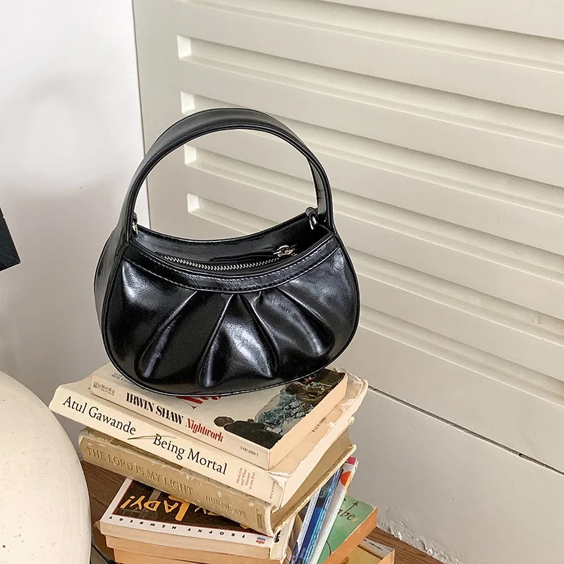 Korean PU Leather Solid Color Mini Handbag Premium 2023 Crescent Pleated Crossbody Bag Shoulder Bag with Free Shipping
Korean PU Leather Solid Color Mini Handbag Premium 2023 Crescent Pleated Crossbody Bag Shoulder Bag with Free Shipping