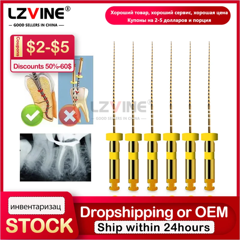 6pcs/Box Dental Endo File Engine Use Nickel-Titanium Path Files Root Canal Instrument 25mm Size 20# 25# 30# 35# 19# Taper 02
6pcs/Box Dental Endo File Engine Use Nickel-Titanium Path Files Root Canal Instrument 25mm Size 20# 25# 30# 35# 19# Taper 02