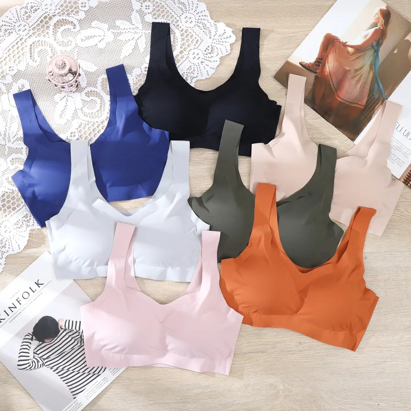 

New Japanese Peace of Mind Four Generations Seamless Wireless Gathering Bra Sleep Shockproof Yoga Large Size Sports Vest Bra