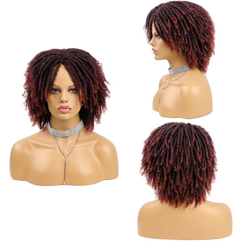 Belle Show Dreadlock Wig Short Afro Kinky Curly Lace Front Hair With Bangs For Woman Soft Locs Hair Afro Curly Wigs Red Grey
Belle Show Dreadlock Wig Short Afro Kinky Curly Lace Front Hair With Bangs For Woman Soft Locs Hair Afro Curly Wigs Red Grey