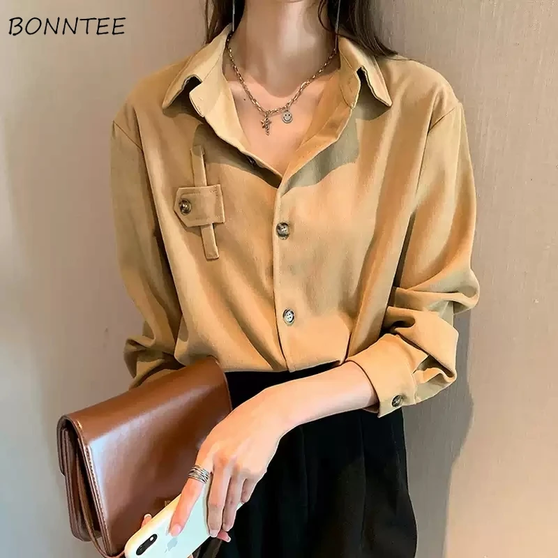 Long Sleeve Shirts Women Loose Woolen Basic Korean Chic Vintage Solid Autumn Winter All-match Female Tops Elegant Office Lady
Long Sleeve Shirts Women Loose Woolen Basic Korean Chic Vintage Solid Autumn Winter All-match Female Tops Elegant Office Lady