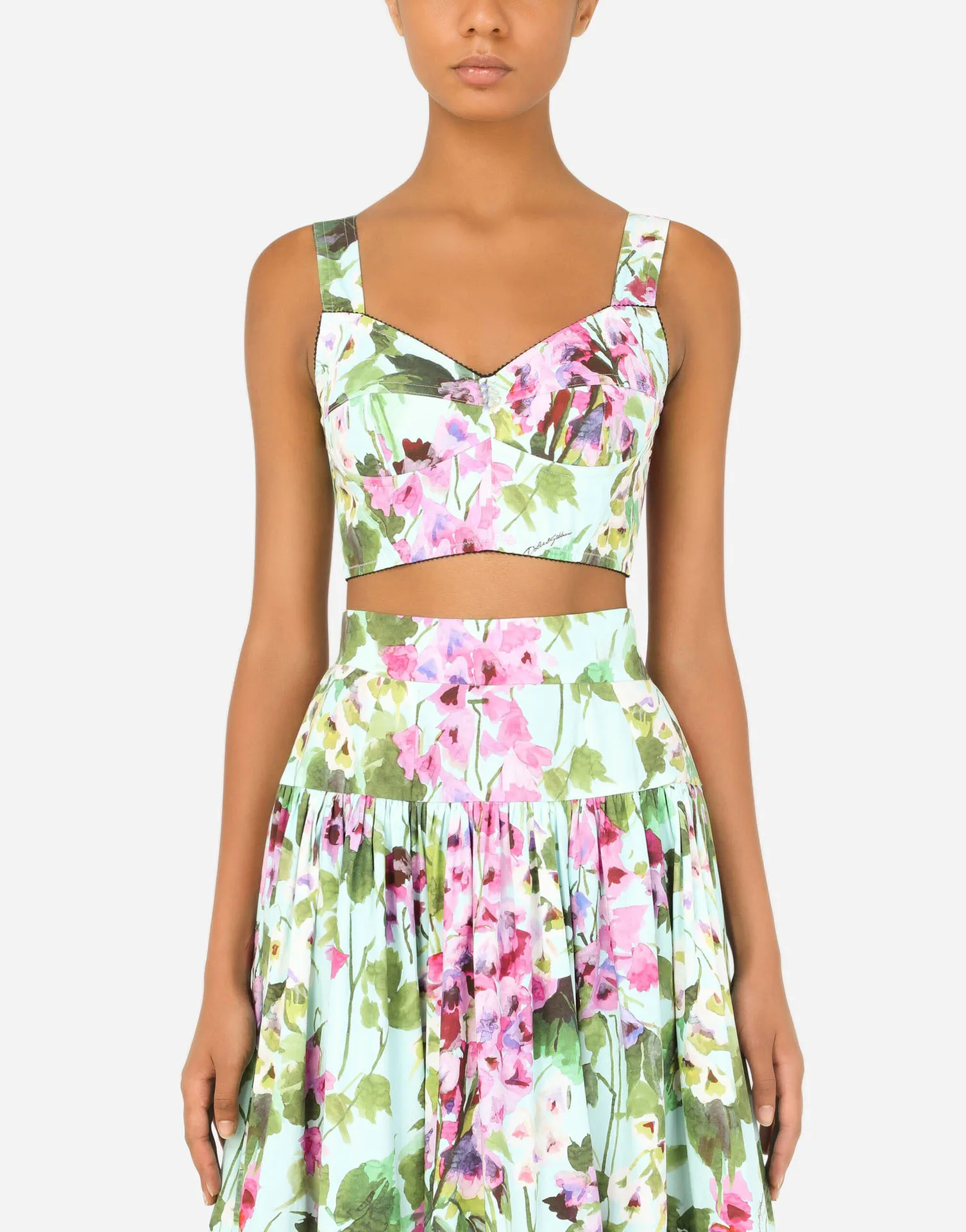 Женский комплект из 2 предметов, топ и юбка с принтом в виде зеленых листьев и розовых цветов, весна 2022
Женский комплект из 2 предметов, топ и юбка с принтом в виде зеленых листьев и розовых цветов, весна 2022