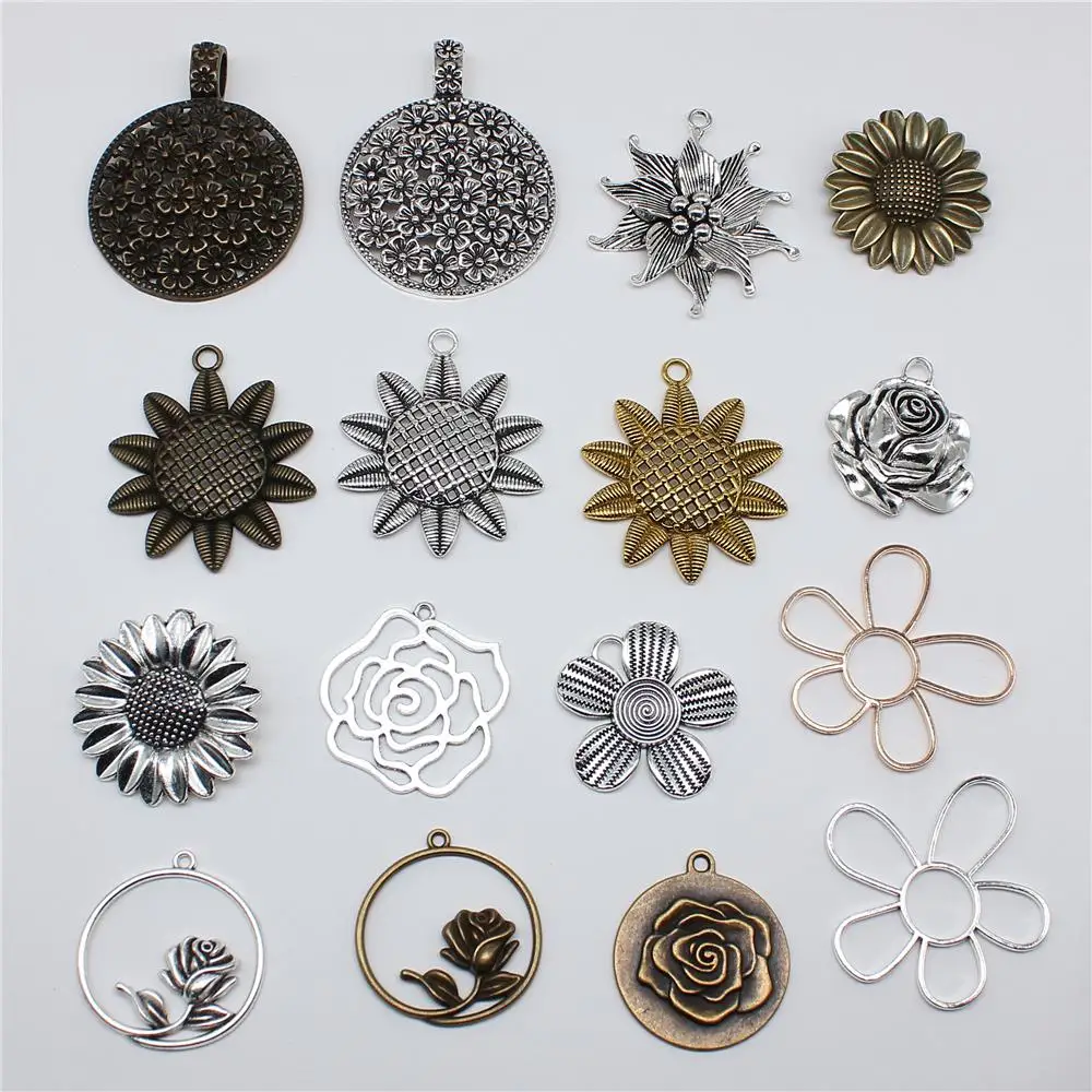 5pcs Big Rose Flowers Charms Pendant Sunflower Charms Pendant For Necklace Making DIY Jewelry Making 
5pcs Big Rose Flowers Charms Pendant Sunflower Charms Pendant For Necklace Making DIY Jewelry Making