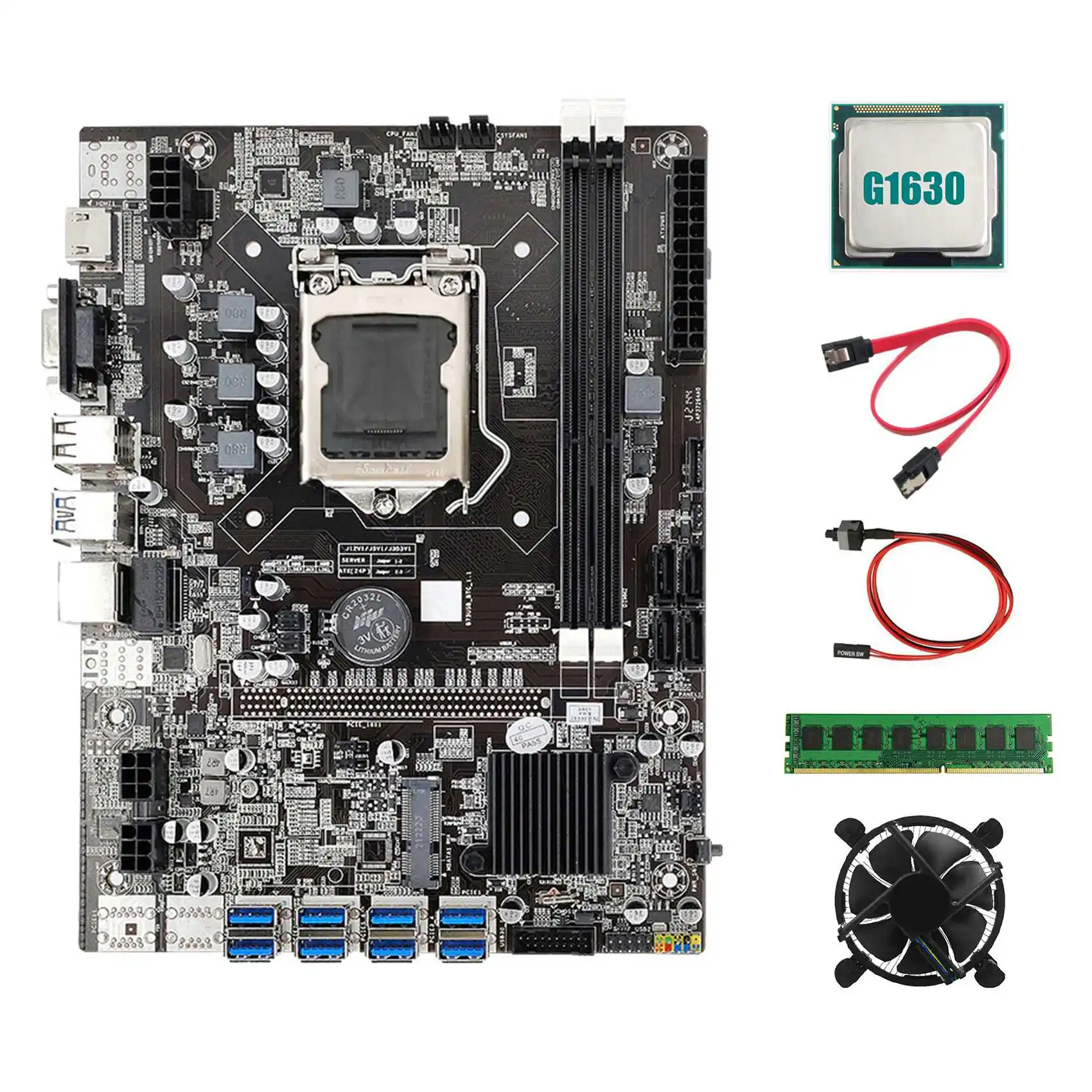 Материнская плата B75 для майнинга, 8xpcie на USB3.0 + G1630 CPU + Fan + DDR3 4 Гб 1600 МГц RAM + 128G SSD + кабель SATA + кабель переключателя
Материнская плата B75 для майнинга, 8xpcie на USB3.0 + G1630 CPU + Fan + DDR3 4 Гб 1600 МГц RAM + 128G SSD + кабель SATA + кабель переключателя