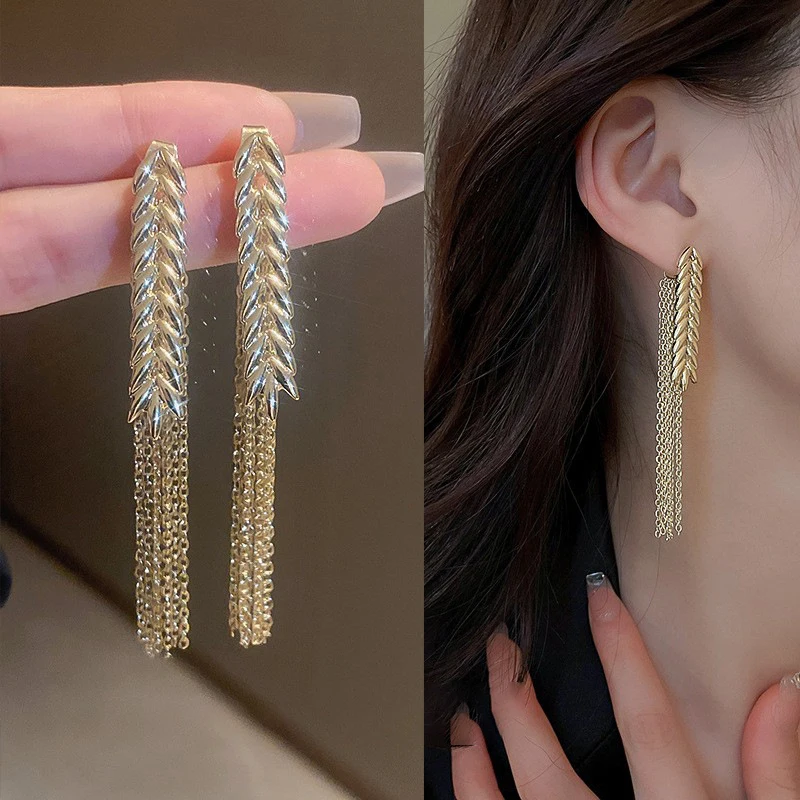 

Rimiut New Luxury Long Tassel Fashion Exaggerated Elegant Earrings Women's Party Earrings Wedding Jewelry for Women