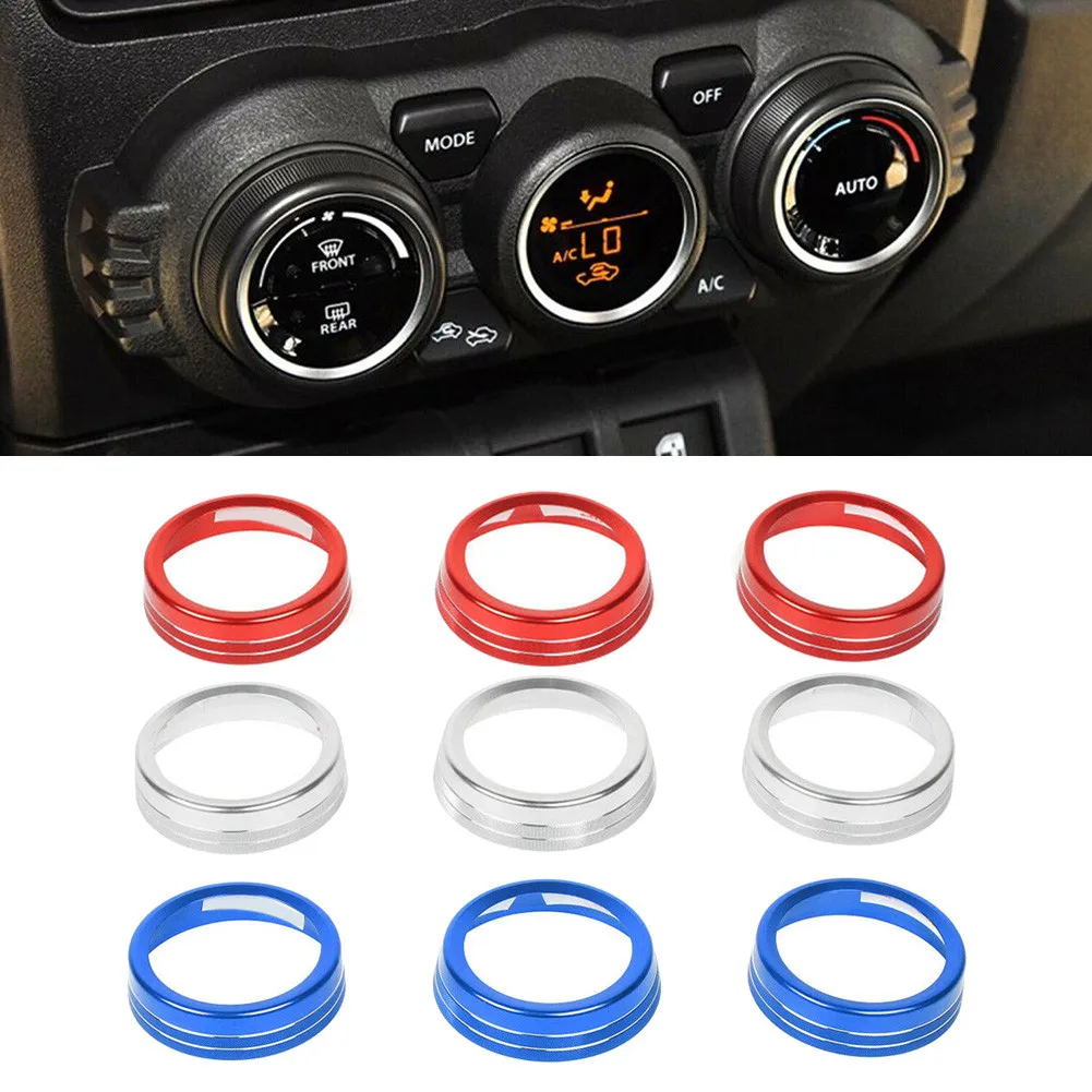 3pcs AC Air Conditioning Sound Knob Cover Aluminum Alloy Button Ring Trim For Suzuki Jimny 2019-2020 Console Covers
3pcs AC Air Conditioning Sound Knob Cover Aluminum Alloy Button Ring Trim For Suzuki Jimny 2019-2020 Console Covers