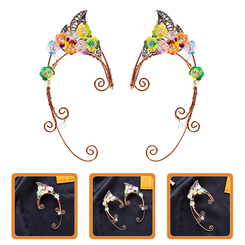 

Color Sprite Fairy Ear Cuff Elf Ears Women Earrings Cuffs Clip Colorful Statement