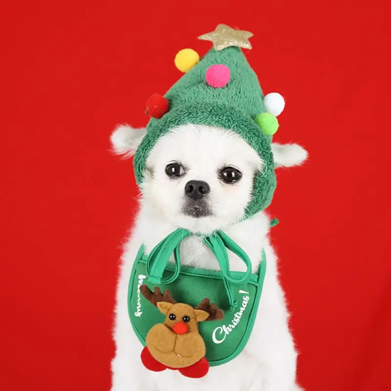 Christmas Pet Hat Cute Christmas Tree Antler Hat Puppy Pets Saliva Towel Bib Polyester Pet Winter Clothes Dressing Up Supplies 
Christmas Pet Hat Cute Christmas Tree Antler Hat Puppy Pets Saliva Towel Bib Polyester Pet Winter Clothes Dressing Up Supplies