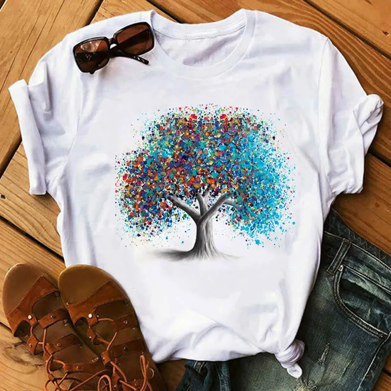 Rainbow Tree Printed Women T Shirt Fashion Woman Blouses 2022 New Female Cute Graphic Tops Harajuku Casual Short Sleeve Clothing
Rainbow Tree Printed Women T Shirt Fashion Woman Blouses 2022 New Female Cute Graphic Tops Harajuku Casual Short Sleeve Clothing