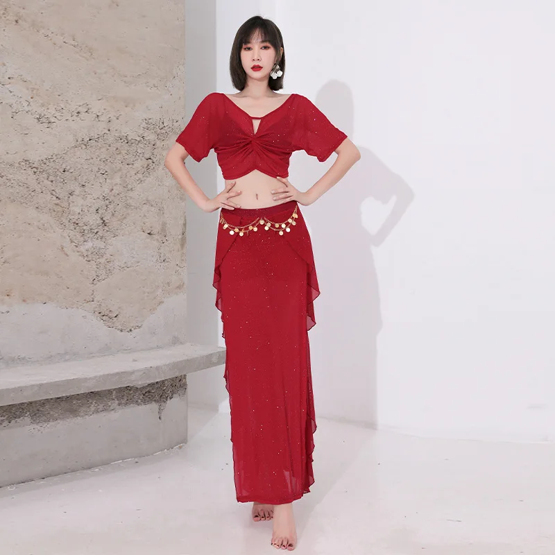 Belly Dance Long Skirt Set Sexy Practice Clothes Fashion Dress Stage Dance Suit Disco Costume Women Faldas Danza Del Vientre
Belly Dance Long Skirt Set Sexy Practice Clothes Fashion Dress Stage Dance Suit Disco Costume Women Faldas Danza Del Vientre