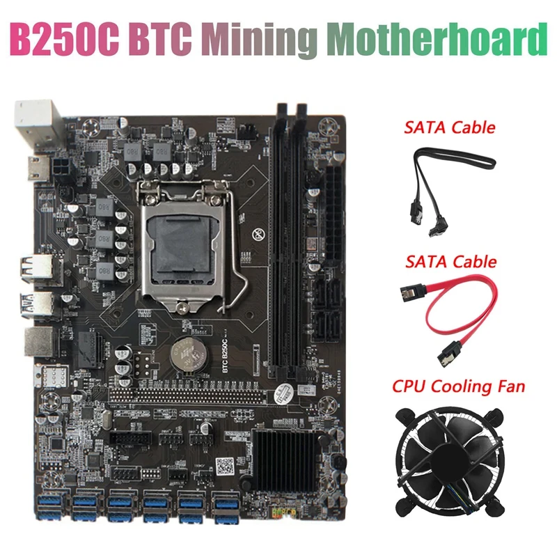 Материнская плата B250C для майнинга BTC с 2 кабелями XSATA + вентилятор 12xpcie в разъем для графической карты USB3.0 LGA1151 поддерживает DDR4 DIMM RAM
Материнская плата B250C для майнинга BTC с 2 кабелями XSATA + вентилятор 12xpcie в разъем для графической карты USB3.0 LGA1151 поддерживает DDR4 DIMM RAM