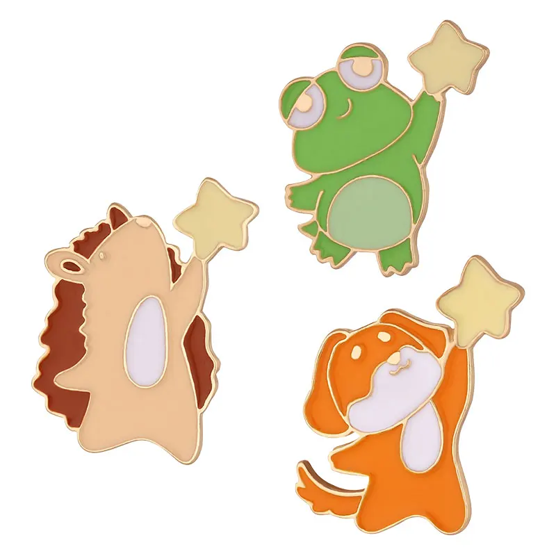 Dog Frog Hedgehog Reaching the Stars Brooches Enamel Pin Clothes School Bag Hat Lapel Badge Animal Jewelry Gift for Kids Friends
Dog Frog Hedgehog Reaching the Stars Brooches Enamel Pin Clothes School Bag Hat Lapel Badge Animal Jewelry Gift for Kids Friends
