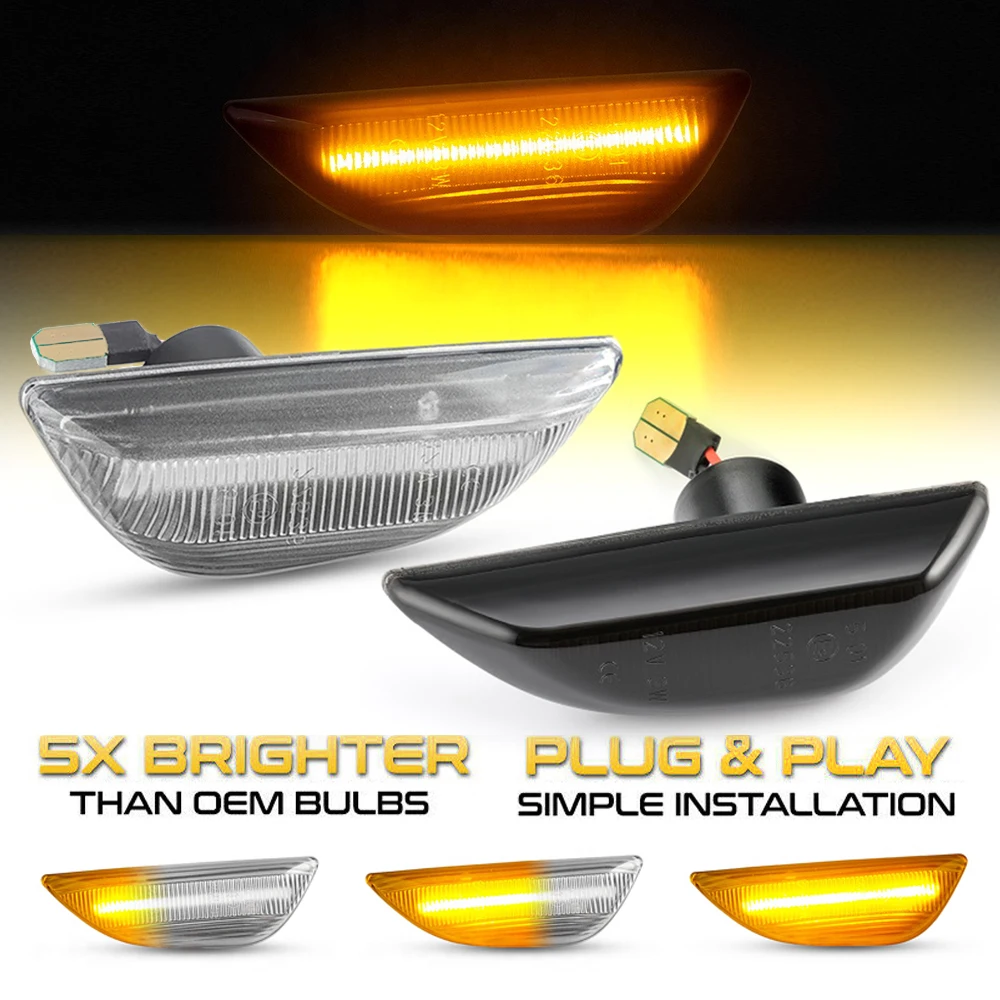 

2Pcs Led Dynamic Amber Side Marker Turn Signal Light Fender Marker Lamp For Opel Mokka X 2012-2016 For Chevrolet Trax 2013-2019