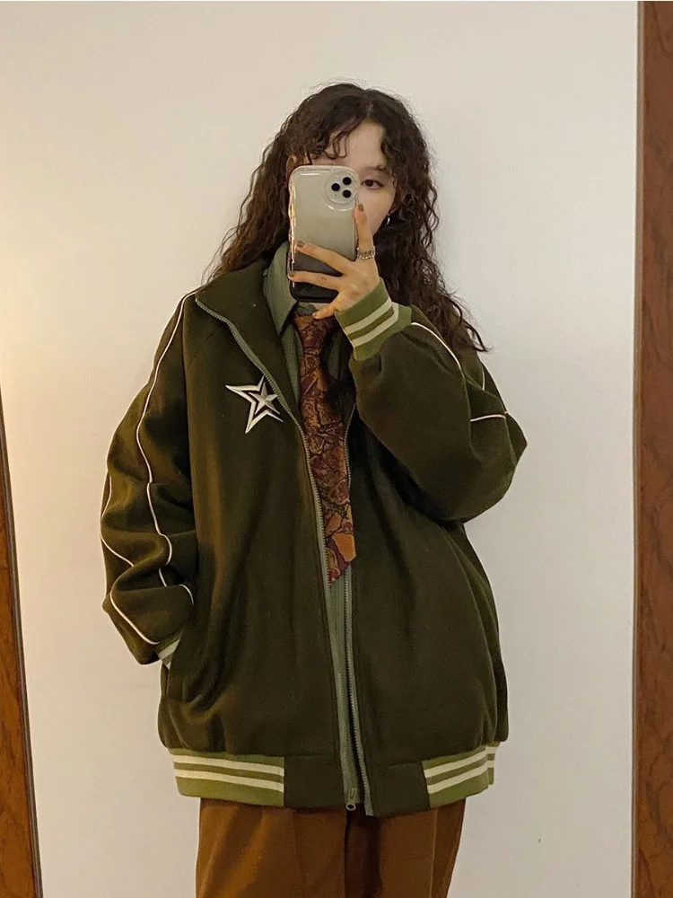 Женская винтажная Толстовка с вышивкой, свободная повседневная куртка с воротником-стойкой, топ на молнии с длинным рукавом, уличная одежда в стиле панк, Харадзюку, Y2k
Женская винтажная Толстовка с вышивкой, свободная повседневная куртка с воротником-стойкой, топ на молнии с длинным рукавом, уличная одежда в стиле панк, Харадзюку, Y2k