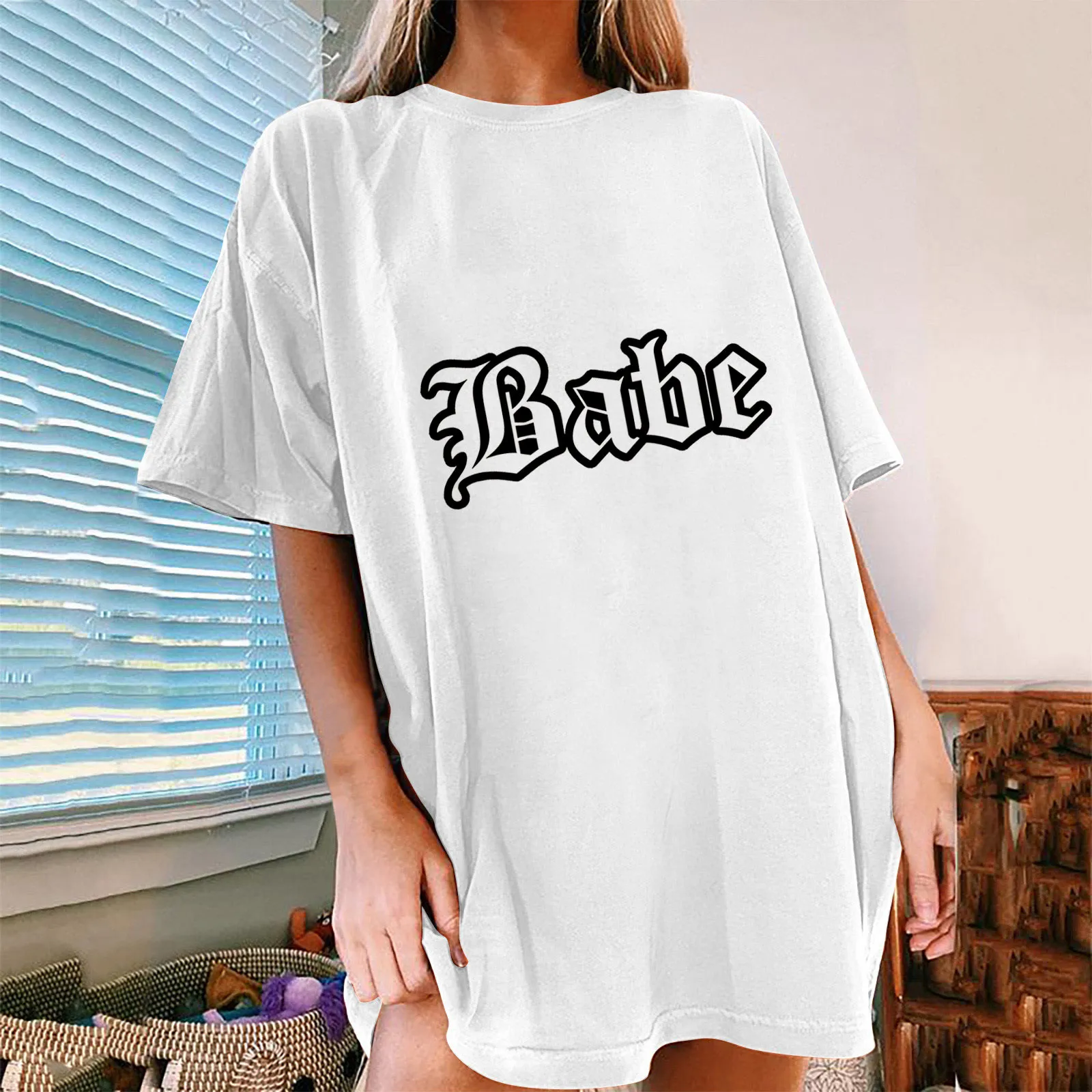 Women T Shirt Oversized Fashion Loose Crew Neck Short Sleeve Summer Tops Vintage Print Blouse Streetwear Womens Top Extra Long 
Women T Shirt Oversized Fashion Loose Crew Neck Short Sleeve Summer Tops Vintage Print Blouse Streetwear Womens Top Extra Long