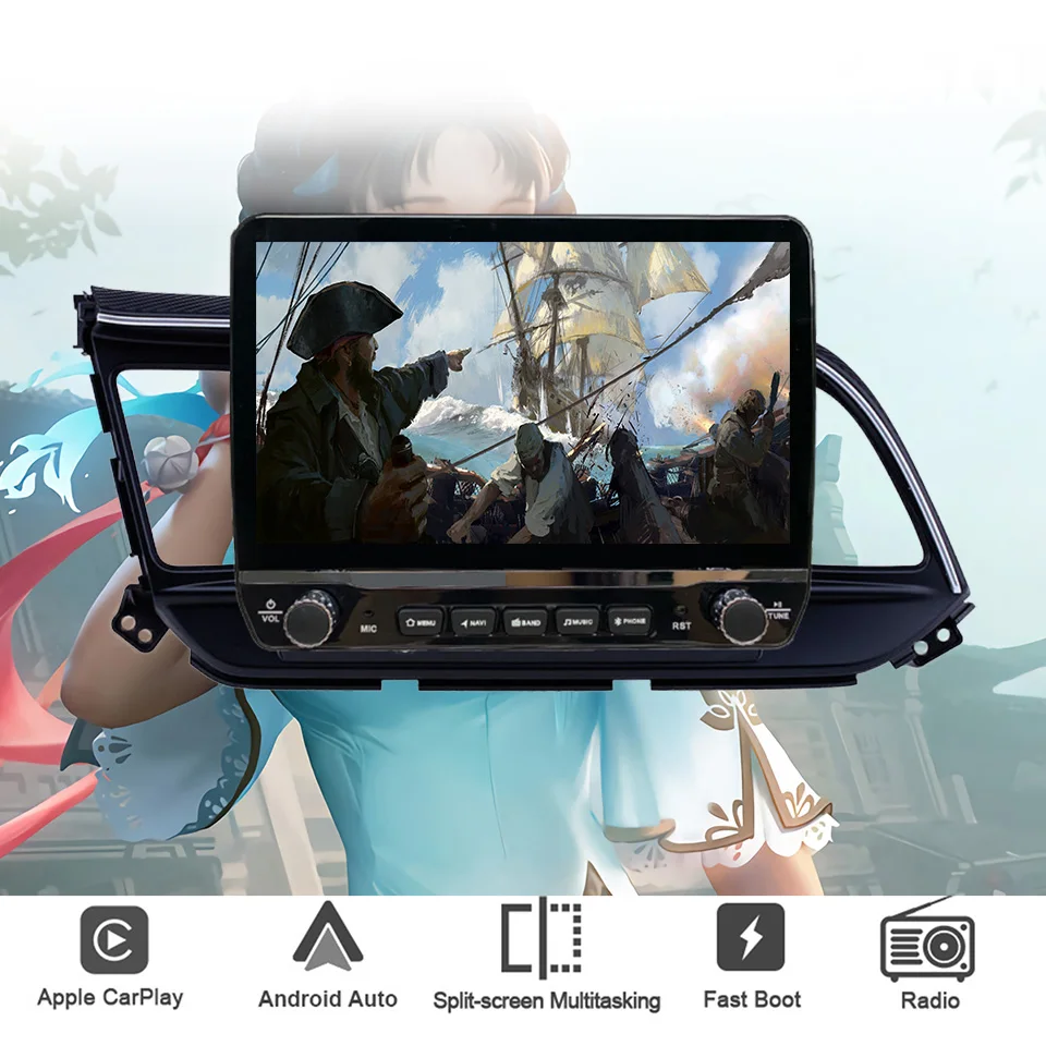 8 ядер 8G + 128G Carplay автомобильное радио аудио стерео для Hyundai Elantra 2018 -2021 GPS Навигация
