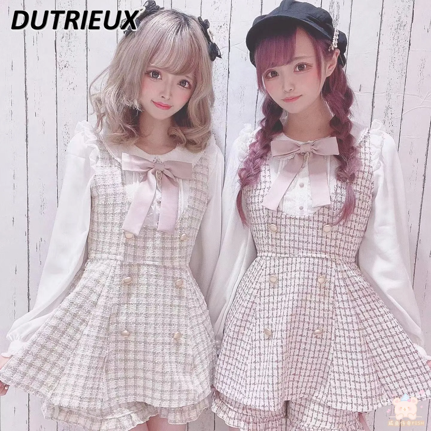 Rojita Set Style Plaid Love Heart Bow Tie Elegant Lolita Womens Two Peice Sets All-Matching Long Sleeve Blouse and Shorts Set
Rojita Set Style Plaid Love Heart Bow Tie Elegant Lolita Womens Two Peice Sets All-Matching Long Sleeve Blouse and Shorts Set