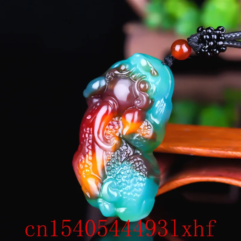 

Natural Hetian Color Jade Pixiu Pendant Necklace Chinese Fashion Fine Jewelry Carved Jadeite Accessories Charm Amulet Gifts Men