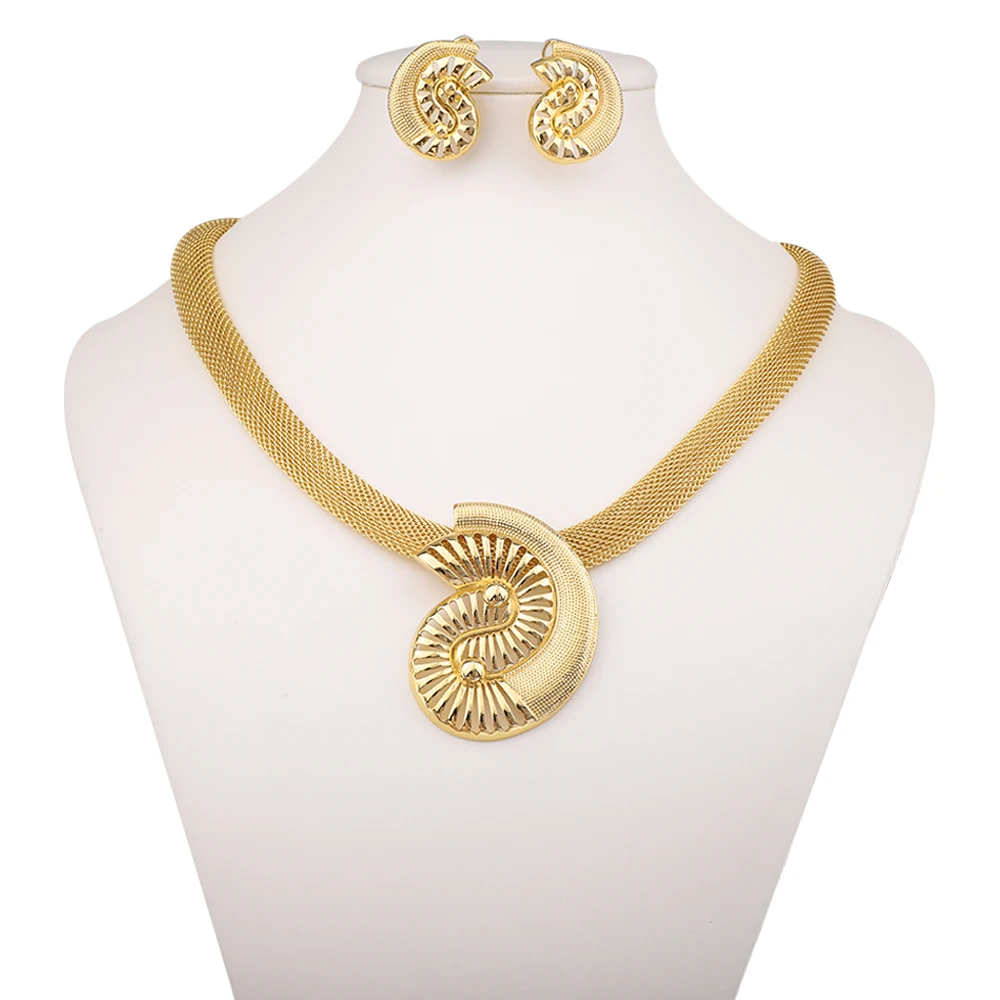 African Luxury Quality Jewelry Women's Necklace Earrings Set Conch Shape Fashion Novel Style Anniversary Wedding Party
African Luxury Quality Jewelry Women's Necklace Earrings Set Conch Shape Fashion Novel Style Anniversary Wedding Party