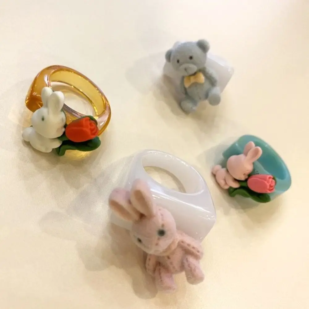 2022 Fashion Cute Bear Rabbit Ring For Women Girl Acrylic Simple New Trend Korean Sweet Jewelry Creative Minority Party Gifts 
2022 Fashion Cute Bear Rabbit Ring For Women Girl Acrylic Simple New Trend Korean Sweet Jewelry Creative Minority Party Gifts