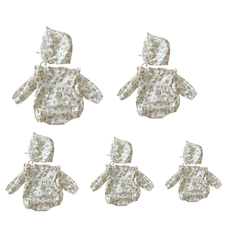 Модный комбинезон для новорожденных девочек с цветочным принтом, Стильный хлопковый комбинезон с оборками и длинным рукавом, весенняя одеж... 
Модный комбинезон для новорожденных девочек с цветочным принтом, Стильный хлопковый комбинезон с оборками и длинным рукавом, весенняя одеж...