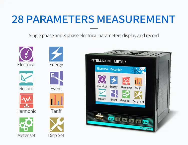 Multi-function 3 Phase Power Meter Recorder Data Logger Chart Logger
Multi-function 3 Phase Power Meter Recorder Data Logger Chart Logger