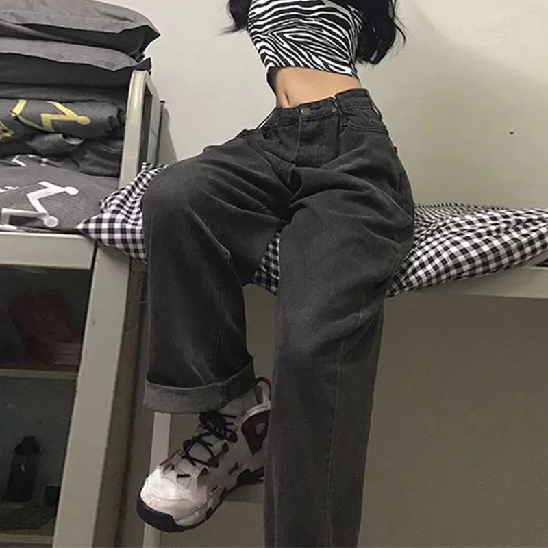 Women Jeans Vintage Adjustable High Waist BF Oversize Wide Leg Trousers Summer Baggy All-match Streetwear Retro Chic Jeans
Women Jeans Vintage Adjustable High Waist BF Oversize Wide Leg Trousers Summer Baggy All-match Streetwear Retro Chic Jeans