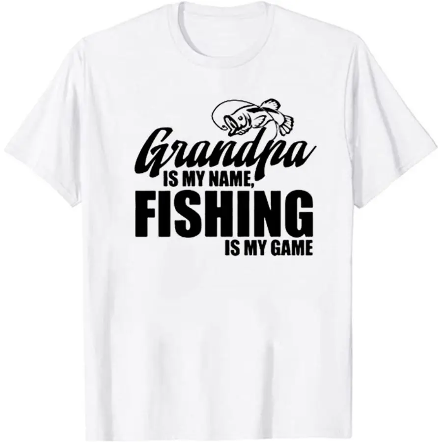 On Golden Pond T Shirt Men's Funny Fishing T-Shirt Grandpa Is My Name Fishing Is My Game Shirt Fishing Lover Short Sleeves Top 
On Golden Pond T Shirt Men's Funny Fishing T-Shirt Grandpa Is My Name Fishing Is My Game Shirt Fishing Lover Short Sleeves Top