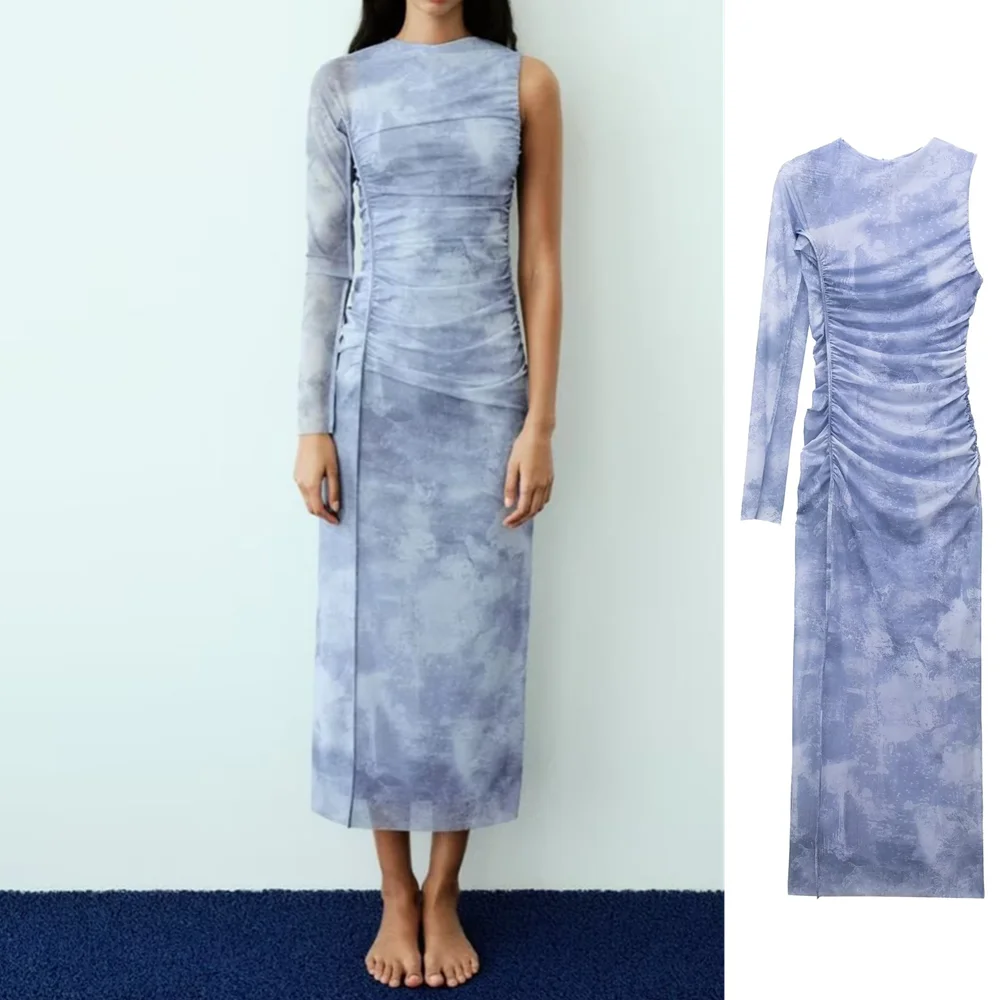 UNIZERA 2023 Summer New Women's Wear European and American Style Round Neck Pleated Silk Mesh Asymmetric Design Long Sleeve Midi
UNIZERA 2023 Summer New Women's Wear European and American Style Round Neck Pleated Silk Mesh Asymmetric Design Long Sleeve Midi