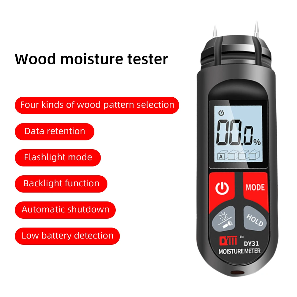 Digital Wood Moisture Meter Paper Humidity Tester with LCD Display Portable Wall Hygrometer Timber Damp Detector Accessories
Digital Wood Moisture Meter Paper Humidity Tester with LCD Display Portable Wall Hygrometer Timber Damp Detector Accessories