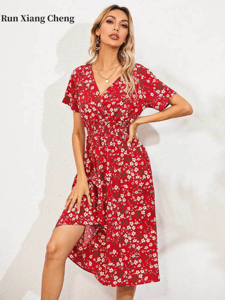 Women's Dress 2023 Summer Short Sleeve Dress V-neck Slimming Waist Chic and Elegant Comfortable Sweet and Lovely Flower Pattern
Women's Dress 2023 Summer Short Sleeve Dress V-neck Slimming Waist Chic and Elegant Comfortable Sweet and Lovely Flower Pattern
