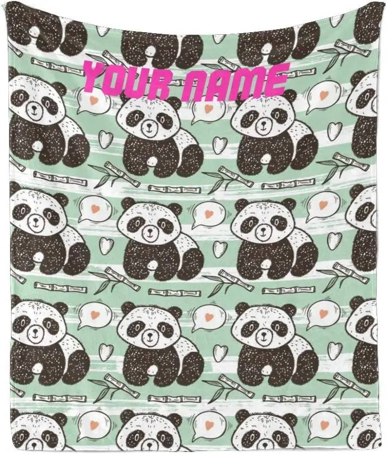 Custom Throw Blanket with Your Name Text,Personalized Bamboo Funny Panda Super Soft Fleece Blanket for Couch Sofa Bed
Custom Throw Blanket with Your Name Text,Personalized Bamboo Funny Panda Super Soft Fleece Blanket for Couch Sofa Bed